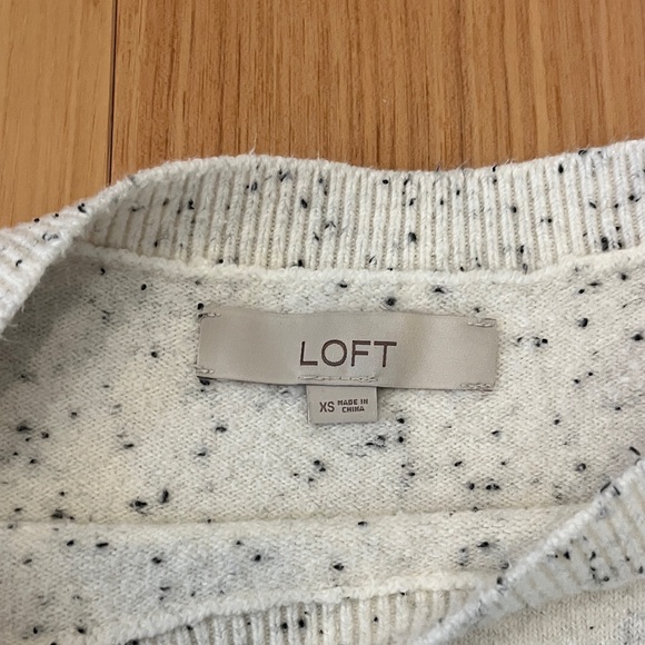 LOFT Speckled Cream Boatneck Sweater - Picture 6 of 7
